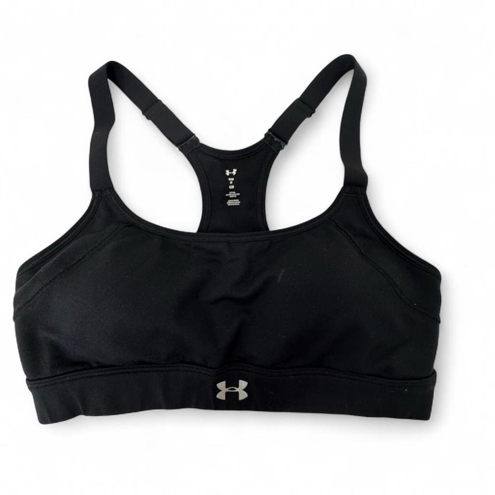 Under Armour Mid Impact Sports Bra Black Size SM
